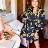 Here I Come Mini Dress- Black