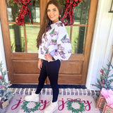 QOS White Trucks With Christmas Trees Sweatshirt *FINAL SALE*