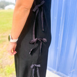 Midnight Elegance Midi Dress- Black