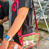 Bridget Clear Purse with Reversible Patterned Shoulder Straps - Georgia
