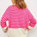 Striped Mock Neck Long Sleeve Sweater