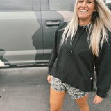 Simply | Ribbed Hoodie - Black