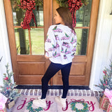 QOS White Trucks With Christmas Trees Sweatshirt *FINAL SALE*