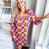 Charlee Dress - Multi Check Me Out