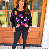 Halloween Candy Corn Sweatshirt - Black - Final Sale