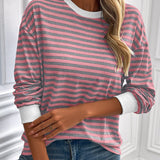 Ivy Lane Striped Round Neck Long Sleeve Sweatshirt