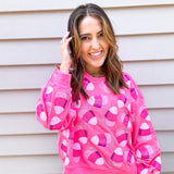 Queen Of Sparkles Neon Pink Candy Corn Sweatshirt - Final Sale