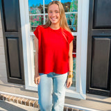 Crew Neck Sweater - Ruby