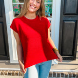 Crew Neck Sweater - Ruby