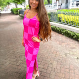 Checked Out Checkered Dress - Pink