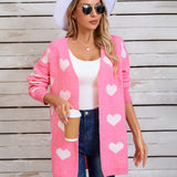 Angel Wings Heart Open Front Long Sleeve Cardigan