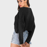 Perfee V-Neck Long Sleeve Sweater