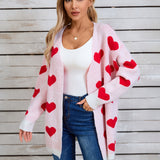 Angel Wings Heart Open Front Long Sleeve Cardigan
