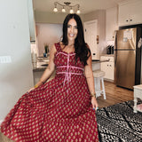 Autumn Sweetheart Dress Burgundy