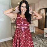 Autumn Sweetheart Dress Burgundy