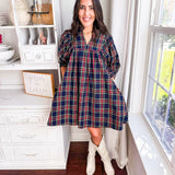 Please Stay Mini Dress- Navy