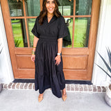 Feeling Fall Midi Dress - Black
