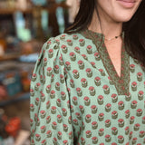 Mary Square | Tamryn Top - Floral Foulard Vineyard