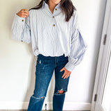 Sign Me Up Blouse - Sky Blue