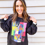 Queen Of Sparkles Black Colorblock Queen Logo Sweatshirt - Final Sale