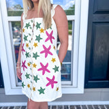 Queen Of Sparkles Scallop Sleeve Starfish Tank Dress - Ivory * Final Sale