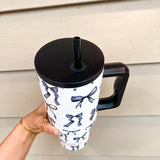 Jess Lea Grey Bow Tumbler (40oz)