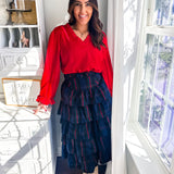 Lena Ruffle Top - Red