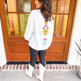 QOS Grey Colorblock Drummer Nutcracker Sweatshirt