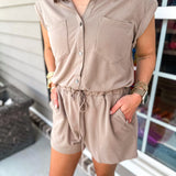 On The Move Romper - Mocha