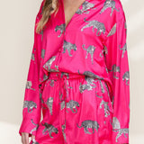 Animal Button Up Shirt and Shorts Set
