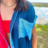 Casual Loving Color Block Top