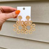 Coil Flower Drop Earring - Gold