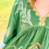 Loved By You Embroidered Dress - Green