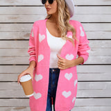 Angel Wings Heart Open Front Long Sleeve Cardigan