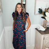 Hoping For The Best Midi Dress - Navy