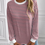 Ivy Lane Striped Round Neck Long Sleeve Sweatshirt
