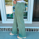 Lindsey Tummy Control Wide Leg Pant - Olive