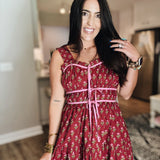 Autumn Sweetheart Dress Burgundy