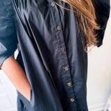 Karlie Solid Ruffle Dress - Black