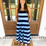 Center Of Attention Midi Dress - Blue