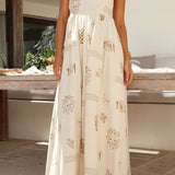 Printed Square Neck Maxi Cami Dress