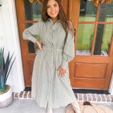 Refined Line Midi Dress - Hunter Green