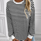 Ivy Lane Striped Round Neck Long Sleeve Sweatshirt
