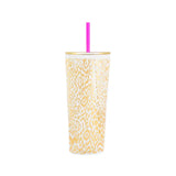 Tumbler w Straw Gold Pattern Play