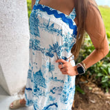 Seaside Serenity Midi Dress - Blue