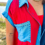 Casual Loving Color Block Top