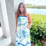 Seaside Serenity Midi Dress - Blue