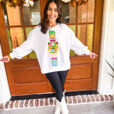 QOS Grey Colorblock Drummer Nutcracker Sweatshirt