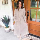 Refined Line Midi Dress - Brown