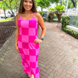 Checked Out Checkered Dress - Pink